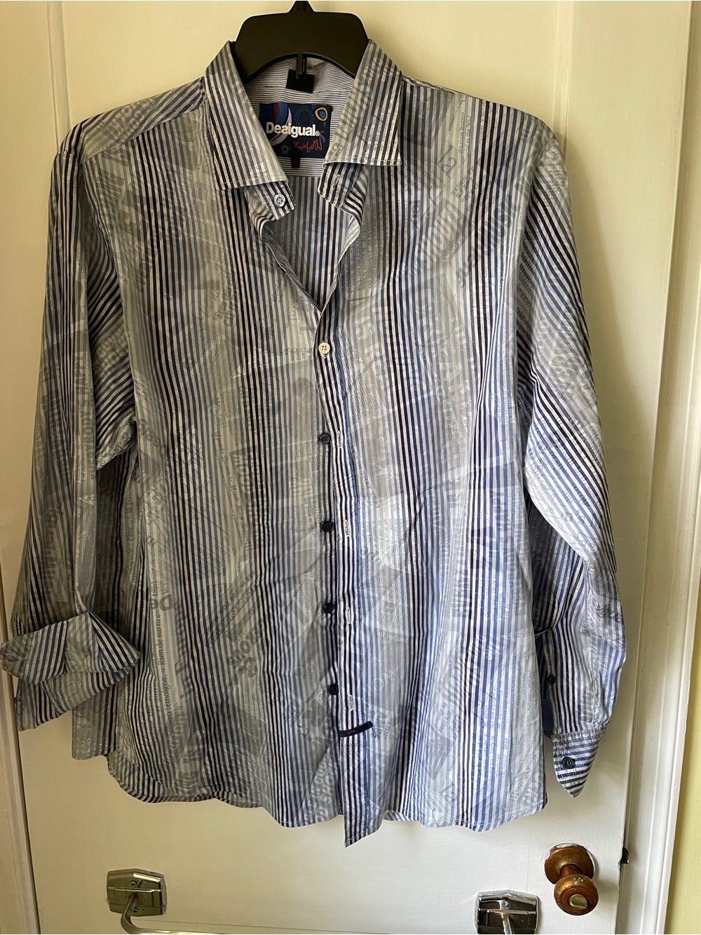 Desigual Blue Striped Button-Up Shirt